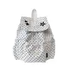 Mochila con cordón versátil estilo coreano 2026 con lunares y estrellas para niñas, sensación de alta gama, mochila pequeña de viaje para mujeres