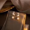Pendientes de Perlas Simples Estilo Coreano Aguja de Plata Tamaño Pendientes de Diamantes de una Palabra de Temperamento Francés Pendientes de Alta Gama