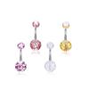 Conjunto combinado de 16 piezas de joyería para piercing transfronterizo de acero inoxidable acrílico con purpurina para uñas de ombligo de Amazon en stock