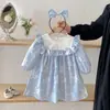 Ropa Nueva para Bebés Niñas 2026, Mameluco Dulce con Vestido de Moño Azul, Conjuntos de Otoño para Hermanas Niñas