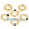 Accesorios para joyería DIY mitad plata 925 oro microincrustación concha de abulón Conector de corazón de manzana y durazno