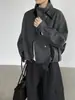 Abrigo de Lana Taoguan con Cuello Mao Simple y Botones de Rana 26 Otoño Invierno Diseño Femenino Chaqueta Corta Adelgazante T5303