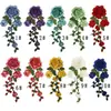 Acessórios de vestuário bordado colorido tecido de renda adesivos de tecido Roupas de cowboy nacionais remendo de tecido flor solúvel em água Nova Tendência