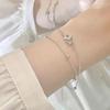 Pulseira Starry Sky Story de camada dupla feminina 2024 Novo estilo leve Luxo Design de nicho Senso avançado Requintado Doce Simples Combinação completa