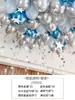 Decoraciones de Piso de Árbol de Globos Azules para Niños para Montaje de Fiesta de Cumpleaños de Bebé, Decoraciones de Mesa para Ambiente de Fiesta y Columnas de Pie
