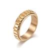 Joyería transfronteriza estilo neutro sin género giratorio Anillo de acero de titanio a cuadros nicho frío accesorios dedo índice para hombres y mujeres