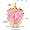 R32 Acessórios para Joias DIY Flor Colorida Zircônia Girassol Trevo de Quatro Folhas Rosa Flor Fresca Pingente de Colar