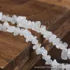 Productos Semi-Terminados de Grava de Cristal Natural Tiras de Grava de Cristal Blanco con Agujeros Accesorios para Joyería de Cuentas Sueltas DIY Cuentas para Pulseras