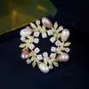 Broche Coroa de Folha de Oliveira, Corsage Guirlanda de Pérolas Feminino de Alta Qualidade, Alfinete com Design de Luxo Leve, Acessório para Terno