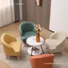 Sofá individual de tejido técnico balcón apartamento pequeño dormitorio sin lavado cómodo sofá perezoso madera maciza nórdica simple moderno