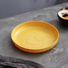 Estilo Ins Plato Redondo de Madera con Veta Vintage para Fruta Plato para Postre y Snacks para el Hogar Plato para Bistec Café Ensalada Té