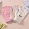 Guantes de Caricatura Sonrientes Moda Coreana Guantes de Montar Invierno A Prueba de Frío Forrados de Felpa Engrosados Guantes de Estudiante Guantes para Pantalla Táctil