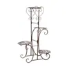 Interior Hermoso Estante para Flores Bonsái Arte de Hierro Tradicional Cuatro Niveles Comercio Exterior Cuatro Niveles Nórdico Metal Simple Estante de Piso para Flores