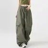 Pantalones Cargo Negros Estilo Americano Delgados con Cordón para Hombres y Mujeres, Pantalones Casuales Sueltos de Pierna Ancha, Pantalones de Baile Jazz