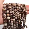 Fuente transfronteriza de cuentas sueltas de piedra cebra australiana, cuentas redondas, cuentas de piedra natural, pulsera DIY, collar, colgante de jade, cuentas de cadena trasera
