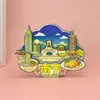 Ímãs de Geladeira de Guangxi, Lembranças de Madeira Culturais e Criativas com Tema de Cidade, Ímãs de Geladeira Turísticos das Cidades de Guilin, Liuzhou, Nanning