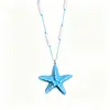 Collar de Estrella de Mar Color Dopamina para Mujer, Accesorios de Estrella de Playa para Outfits Ootd, Estilo Isleño, Accesorios de Vacaciones en Sanya