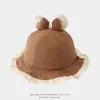 Chapéu de Sol para Meninas com Laço Doce 2025 Comércio Exterior Chapéu de Pescador Infantil de Outono Estilo Japonês e Coreano Chapéu de Balde Princesa Lolita