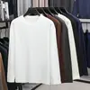 Camiseta Casual de Manga Larga para Hombre 2025, Nuevo Estilo Otoñal, Camiseta Base Térmica de Forro Polar con Cuello Redondo, Sudadera de Color Sólido, Moderna y Versátil