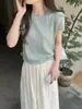 Top de punto para mujer con patrón trenzado calado estilo coreano, manga corta, diseño Primavera/Verano 2026, top base corto, cuello redondo, fino