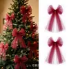 Nuevo producto transfronterizo: Lazo decorativo para árbol de Navidad, malla de organza encriptada pequeña, decoración de Pascua y arreglo de ambiente