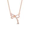 S925 Sterling Silver Flash Diamond Bow Colar Feminino Light Luxury Niche Design Clavícula 2023 Novo Estilo para Namoradas