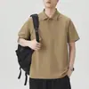 Roupas Masculinas Xintang 2026 Verão Nova Camisa Polo Masculina com Gola Reversível, Manga Curta, Leve, Marca da Moda, Camisa Polo de Manga Três Quartos