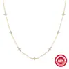 Collar Personalizado de Plata de Ley S925 con Flor y Diamante Apilado para Clavícula Estilo K Popular Diseño Popular de Venta Caliente Cadena de Clavícula de Nicho