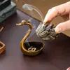 Plato Creativo Cisne Quemador de Incienso Ceremonia del Té Escritorio Adornos de Joyería Nube Xiaoxiang Tienda de Pera Ganso Arena para Incienso Sándalo Quemador de Aromaterapia para el Hogar