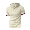 Camiseta con capucha de manga corta para hombre transfronteriza, verano Amazon talla europea nueva color liso comercio exterior casual holgada deportiva para hombre