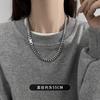 Collar masculino cubano de acero de titanio Wang Jiaer con cadena para clavícula de chicos hiphop joyería de acero de titanio que no se decolora