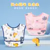Cubo para Comer de Bebé Sin Mangas Cuatro Estaciones Algodón Puro Delgado Toalla Resbaladiza para Bebé Bata Infantil Cubo Resbaladizo para Alimentos Complementarios