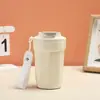 Taza de Café Octagonal Casual para Oficina al Aire Libre Acero Inoxidable 316 Termo de Moda Taza con Cuerda Portátil para Mujer Portátil