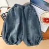 Pantalones de Linterna de Mezclilla para Niños 2026 Primavera/Otoño Niños y Niñas Estilo Coreano Holgados Casuales Pantalones Guapos para Niños Estilo Mori Pantalones Harem