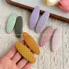 Pinza para el Cabello Ovalada Forma de Gota de Agua Tela de Lunares Estilo Coreano Pinzas para el Cabello de Color Sólido para Flequillo Lateral Pinza de Presión Pasador Accesorios para el Cabello Pin BB para Mujer