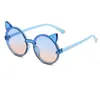 Gafas de sol redondas para niños color pieza de océano niños y niñas retro lindas gafas Gafas de sol de cristal para niños de comercio exterior
