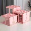 Caixa para Bolo de Aniversário Dupla Camada e Aumentada 6 polegadas 8 polegadas 10 polegadas 12 polegadas Três em Um Semitransparente Hot Stamping Caixa Personalizada Caixa de Presente