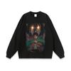 Camiseta de manga corta con estampado de dibujos animados de la calle japonesa Harajuku, desgastada, estilo retro, holgada, de media manga para hombre y mujer