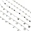 Cadena para Colgante de Varilla Curva DIY Cadena Suelta de Metal Colgante de Flor de Rosa Hueca Corazón Borla Accesorio para el Cabello Ropa Accesorios de Cobre Puro