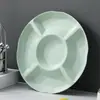 Caja de Dulces de Cinco Compartimentos de Paja de Trigo, Charola Sencilla para Semillas, Charola para Snacks, Frutas Secas, Snacks de Frutas, Plato Redondo para Postres