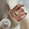 Anillo Ancho de Borde Irregular para Mujer, Moderno y Elegante, Anillo Abierto Versátil de Personalidad Hip-Hop, Anillo de Dedo Índice de Moda