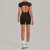 Atacado transfronteiriço de roupas de yoga, colado sem costas, plissado invisível, modelador, conjunto para Pilates e fitness para mulheres, peça única, dropshipping