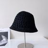 Sombrero de Punto de Moda Simple Calado de Doble Cara para Mujer Primavera y Verano Casual Combinable Protector Solar Sombrero de Pescador Que Favorece el Rostro Sombrero de Cubeta Pequeño a la Moda