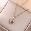 Collar para Mujer, Estilo Influencer Transfronterizo Flor de Girasol Circonita Giratorio Conjunto de Tres Piezas Decoración Collar de Acero de Titanio