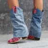 Botas de Cuero Europeas y Americanas, Tallas 34-50, Botas de Caña Alta, Botas de Tacón Alto con Punta Redonda, Botas Martin para Mujer de Otoño e Invierno sin Cordones, Botas para Mujer de Talla Extra Grande