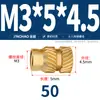 Latón Tierra Ocho Inyección de Fusión Caliente Embutido Estampado Moleteado Doble Paso Inserción Tornillo Tapa Tuerca Manguito Roscado de Cobre M2M4M5