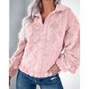 Suéter de felpa holgado con cuello medio con cremallera, sencillo, de color sólido, para otoño e invierno, de Amazon AliExpress, novedad de 2024.