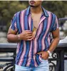 Camisa Masculina Europeia e Americana Estilo Havaí Protetor Solar Caveira Halloween Cruzamento Roupas Masculinas Camisa