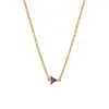 Collar de Acero de Titanio Acero Inoxidable para Mujer, No se Desvanece, Circonita Engastada en Garras, Acero de Titanio Transfronterizo Chapado en Oro de 18K Collar No Desvanecible
