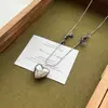Nova Colar Pingente Coração Tridimensional Retrô Estilo Chinês para Mulheres, Simples, de Nicho, Único, Versátil Corrente Longa para Suéter